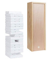 WE Games Wood Block Party Game - Includes 12 in. Wooden Box and die - White Blocks
