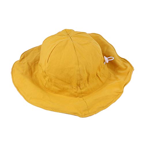 NUOBESTY Baby Sun Hat Toddler Bucket Cap Kids Breathable Bucket Sun Protection Hat Fisherman Hat for Summer Beach Outdoor Activities Yellow