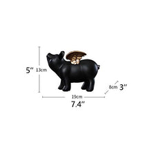 Load image into Gallery viewer, YBYB Money Box Piggy Bank Flying Pig Piggy Bank Decoration Home Decorations Creative Crafts Children&#39;s Room Decoration Gift for Kids Piggy Bank (Color : Black)
