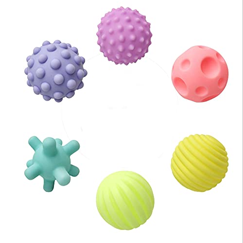 NC Baby Toy Baby Puzzle Learning Active Touch Hand Grip Ball Baby Massage Ball Fitness Soft colloidal Bath Toy 6 Piece Set Color 916-24