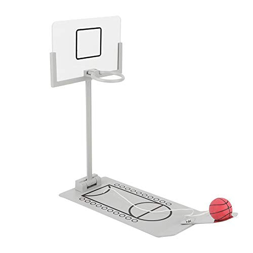 Yosoo Mini Indoor Basketball Hoop, Miniature Office Desktop Ornament Decoration Basketball Hoop Toy Board Game for Basketball Lovers 8.1x3.7x9.4in