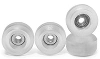 Teak Tuning CNC Polyurethane Fingerboard Bearing Wheels, Clear - Set of 4 Wheels - Durable Material with a Hard Durometer