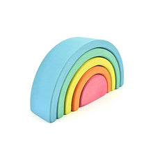 Load image into Gallery viewer, Rainbow stacker toy 5pcs Montessori toys for 3+ year old Stacking Rainbow Learning toys Educational Baby toys
