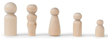 Load image into Gallery viewer, Koalabu Natural Unfinished Wooden Peg Doll Bodies, Quality People Shapes, Great for Arts and Crafts, Birch and Maple Wood Turnings, Artist Set of 40 in 5 Different Shapes and Sizes
