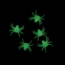 Load image into Gallery viewer, BESTOYARD 12pcs Glow in The Dark Spiders Halloween Luminous Spider Plastic Fake Spider Practical Jokes Props for Halloween Horror Nights Prank Game Party Favors White
