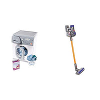 CASDON Electronic Toy Washer & Casdon Little Helper Dyson Cord-Free Vacuum Cleaner Toy, Grey, Orange and Purple (68702)