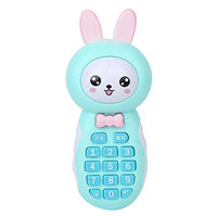Multifunctional Baby Music Toy, Cartoon Kid Mobile Phone Electronic Phone Toy Music Story Educational Learning Toys(Blue)