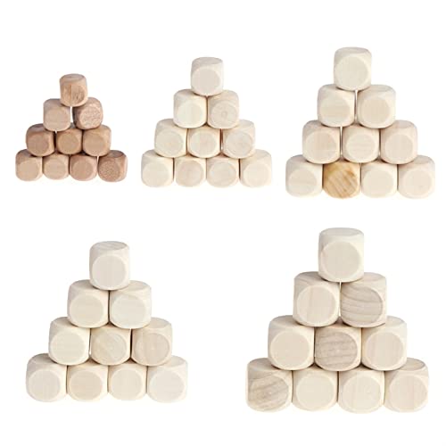 WCNMB Game Component 10pcs 6 Sided Blank Wood Dice Party Family DIY Games Printing Engraving Kid Toys Polyhedral dice (Color : 14mm)