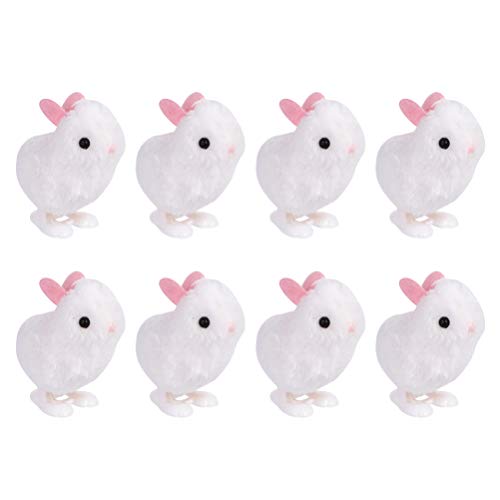 PRETYZOOM 8pcs Easter Rabbit Toy Clockwork Toy Wind Up Plush Bunny Animal Toy Gift Novelty Toys Party Favors for Boys Girls Kids Toddlers Children