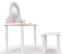 Load image into Gallery viewer, Playtime by Eimmie Furniture Set - Vanity and Stool Set with Makeup Accessories - Vanity Set for 18 Inch Dolls

