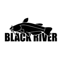 MDGCYDR Car Stickers Funny 16.6CmX7.4Cm Black River Channel Catfish Vinyl Car Sticker Fishing Sportsman Decal Black/Silver