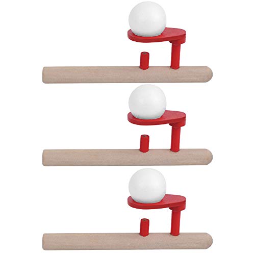TOPINCN Floating Blow Pipe Ball Toy, Wooden Balances Blowing Toys, Educational Wooden Blowing Toys, Floating Ball Game