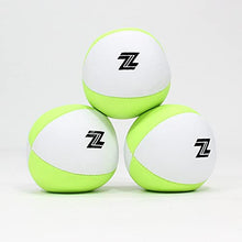 Load image into Gallery viewer, Zeekio Nova Juggling Ball Set - Stretch Bean Bag 4 Panel 120g Ball - Set of 3 Balls (Lime/White)
