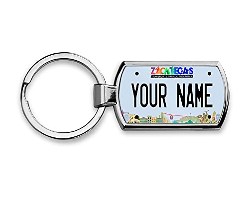 BRGiftShop Personalized Custom Name License Plate Mexico Zacatecas Metal Keychain