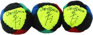 Dirtbag Classic Footbag Hacky Sack 3 Pack, Handmade, Pro-Grade Durability, Original Design, Machine Washable - Multi Color