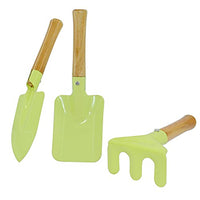 Kids Gardening Tool Set, Toddlers Garden Tools, Rake, Trowel & Shovel for Digging, 3 Pieces 8'' Real Metal Yard Tools
