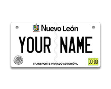 Load image into Gallery viewer, BRGiftShop Personalized Custom Name Mexico Nuevo Leon 3x6 inches Bicycle Bike Stroller Children&#39;s Toy Car License Plate Tag
