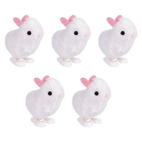 PRETYZOOM 5pcs White Bouncing Rabbit Clockwork Toys Plush Bunny Model Wind-up Toys Party Favors Party Supplies Kids Gift Decorative Props Easter Favors