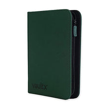 Load image into Gallery viewer, Vault X Premium Exo-Tec Zip Binder - 4 Pocket Trading Card Album Folder - 160 Side Loading Pocket Binder for TCG (Green)
