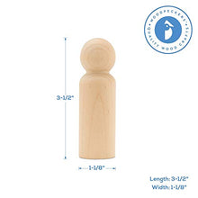 Load image into Gallery viewer, Unfinished Wooden Peg Dolls Large 3.5 inches, Dad Shape, Pack of 250 Birch Peg People, Charming Wood Figurines to Paint

