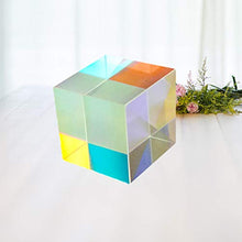 Load image into Gallery viewer, TEHAUX Optical Glass Cube Prism RGB Dispersion Prism Light Spectrum Educational Model for Physics and Desktop Decoration 1x1x1cm

