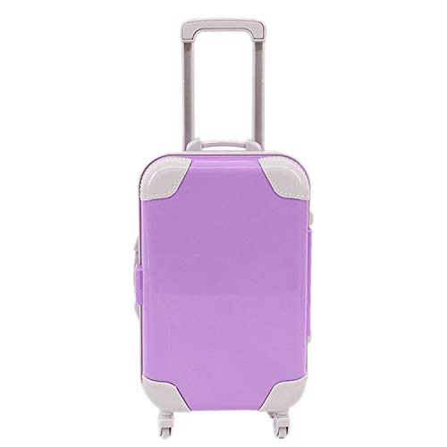 ZWSISU 1-Piece Doll Accessories Travel Suitcase Trunk fit 18 Inch American Dolls 11 Colors (Purple)