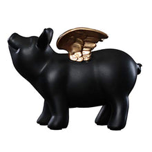 Load image into Gallery viewer, YBYB Money Box Piggy Bank Flying Pig Piggy Bank Decoration Home Decorations Creative Crafts Children&#39;s Room Decoration Gift for Kids Piggy Bank (Color : Black)
