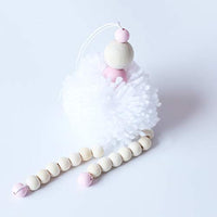 N/A Beads Children Tent Hair Ball Angel Wooden Beads Villain Pendant Decoration Toys(White) (Color : White)
