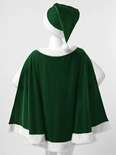 Load image into Gallery viewer, Haitryli 2Pcs Kids Girls Christmas Santa Claus Cosutme Sleeveless Cape Cloak Party Dress Xmas Hat Outfits Green 5-6 Years
