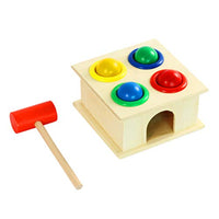 balacoo Wooden Hammer and Ball Toy Kids Hammering Balls Toy Pounding Toy Ball Hammering Wooden Educational Toy for Baby