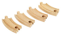 Brio World  33337   Short Curved Tracks   4 Piece Wooden Track Tracks For Kids Ages 3 And Up