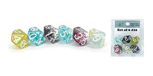 Load image into Gallery viewer, Set of 6 Extra Large high-Visibility 10-Sided (d10) dice in Assorted Diffusion Colors
