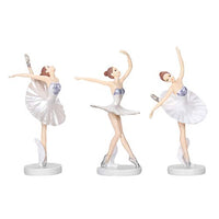 UXZDX CUJUX 3PCS Ballerina Statue Desktop Ornament Plastic Dancing Girl Crafts Figurines for Home Decor (White)