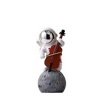 Ceramic Joe Astronaut Band Desktop Toys Home Office Car Decoration Creative Astronaut Dolls (Cello Player - Silver)