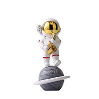 Ceramic Joe Astronaut Band Desktop Toys Home Office Car Decoration Creative Astronaut Dolls (Saxophone Player - Gold)