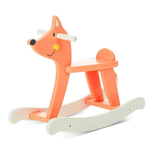 labebe - Baby Rocking Horse, Wooden Fox Rocker for 1-3 Year Old, Kid Rocking Animal for Infant Boy&Girl, Toddler/Child Ride On Toy, Nursery Fox Rocking Chair for Outdoor&Indoor, Birthday Gift - Orange
