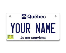 Load image into Gallery viewer, BRGiftShop Personalized Custom Name Canada Quebec 3x6 inches Bicycle Bike Stroller Children&#39;s Toy Car License Plate Tag
