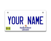 Load image into Gallery viewer, BRGiftShop Personalized Custom Name Canada New Found Land Labrador 3x6 inches Bicycle Bike Stroller Children&#39;s Toy Car License Plate Tag
