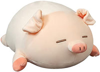 WUZHOU Soft Fat Pig Plush Hugging Pillow, Cute Pig Stuffed Animal Toy Gifts for Bedding, Kids Birthday, Valentine, Christmas (Squinting Eyes,19.6in)