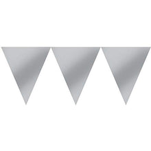 Load image into Gallery viewer, Amscan Pennant Banner, 15 feet, Silver
