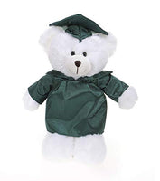 Plushland White Bear Plush Stuffed Animal Toys Present Gifts for Graduation Day, Personalized Text, Name or Your School Logo on Gown, Best for Any Grad School Kids 12 Inches(Forest Green Cap and Gown)