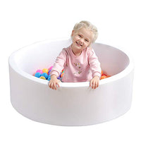 TRENDBOX Soft Foam Sponge Indoor Round Ball Pit Shipped from USA - White