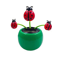 Solar Powered Dancing Flowers Cute Swinging Insect Animal Dancer, Insect Sunflower Flip Flap Flowers, Eco-Friendly Bobblehead Solar Dancing Flowers for Car & Home Decoration Gift (Bee) (Beetle)