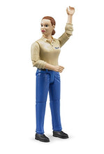 Load image into Gallery viewer, Bruder Toys - Bworld Woman Action Figure Light Skintoned and Blue Jeans with Grasping Hands and Moveable Limbs and Head - Ages 4+

