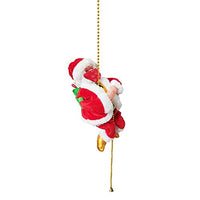 Santa Claus Climbing Rope with Face Mask, Santa Claus Electric Christmas Toys with Music and Lights, Climbing up and Down, Hanging Ornament for Party/Home/Door/Wall/Holiday Decoration