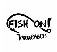MDGCYDR Car Stickers Funny 15.5CmX9.4Cm Car Sticker Fish On Tennessee Bass Fishing Decal Vinyl Black/Silver