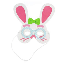 Load image into Gallery viewer, Foam Easter Bunny Mask Craft Kit - Makes 12 Masks - Foam Stickers to Customize Your Own Bunny Character

