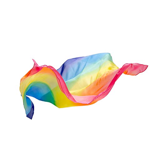 Sarah's Silks - Enchanted Playsilk, 100% Real Silk, Eco-Friendly Dye, 35-Inch Square Silk Play Scarf - Rainbow