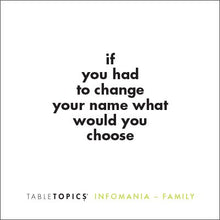 Load image into Gallery viewer, TableTopics Family Infomania: Questions to Start Great Conversations

