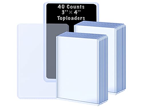 40 Counts Top loaders Card Sleeves for Trading Cards, TopLoader Card Protectors Fit for Pokemon, YuGiOh!, MTG, Baseball and Sports cards